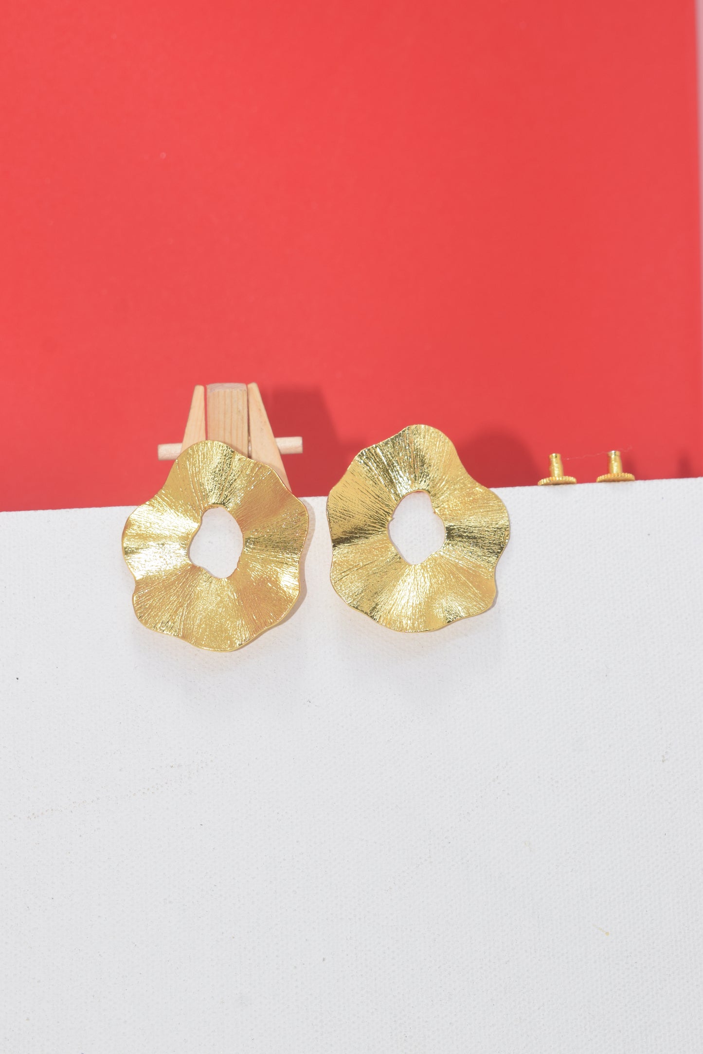 Rose Petal 18K Gold Plated Earrings – Anti-Tarnish Aesthetic Special Edition Piece