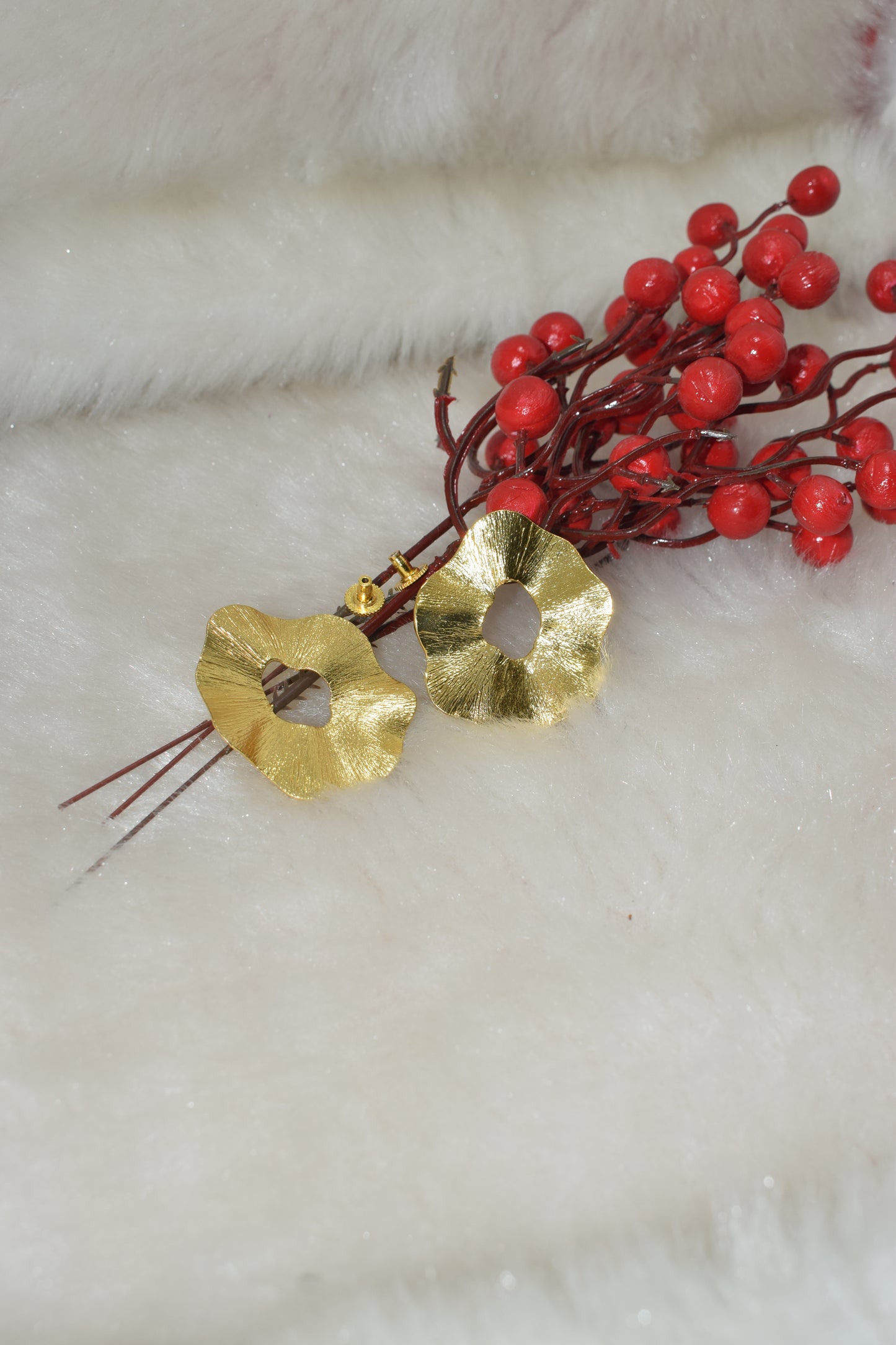 Rose Petal 18K Gold Plated Earrings – Anti-Tarnish Aesthetic Special Edition Piece