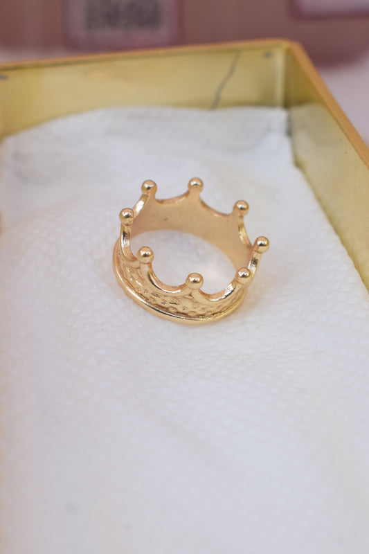Antique Gold Plated Crown Ring || Best For Couples