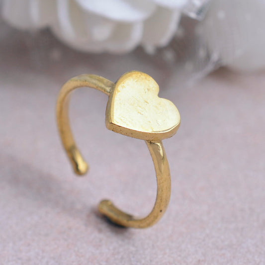 Adjustable Gold Plated Ring In Brass Metal || Best Gift For This Valentine