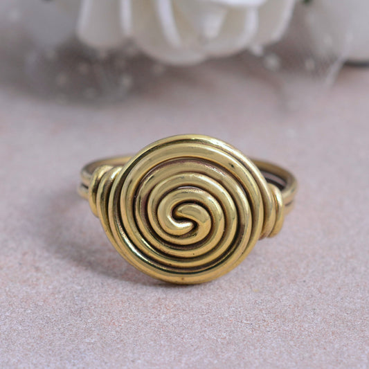 Appealing Gold Plated Brass Spiral Wire Ring / Coil Ring || Best for everyone
